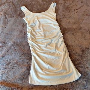 Isabella Oliver rouched maternity stretchy white mini dress size 1